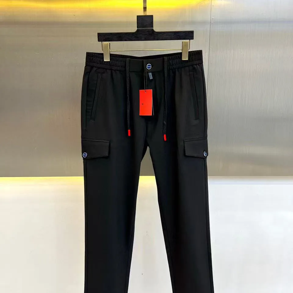 

Kiton Italian summer new men's cotton and linen casual pants solid color simple old money wind straight trousers tide