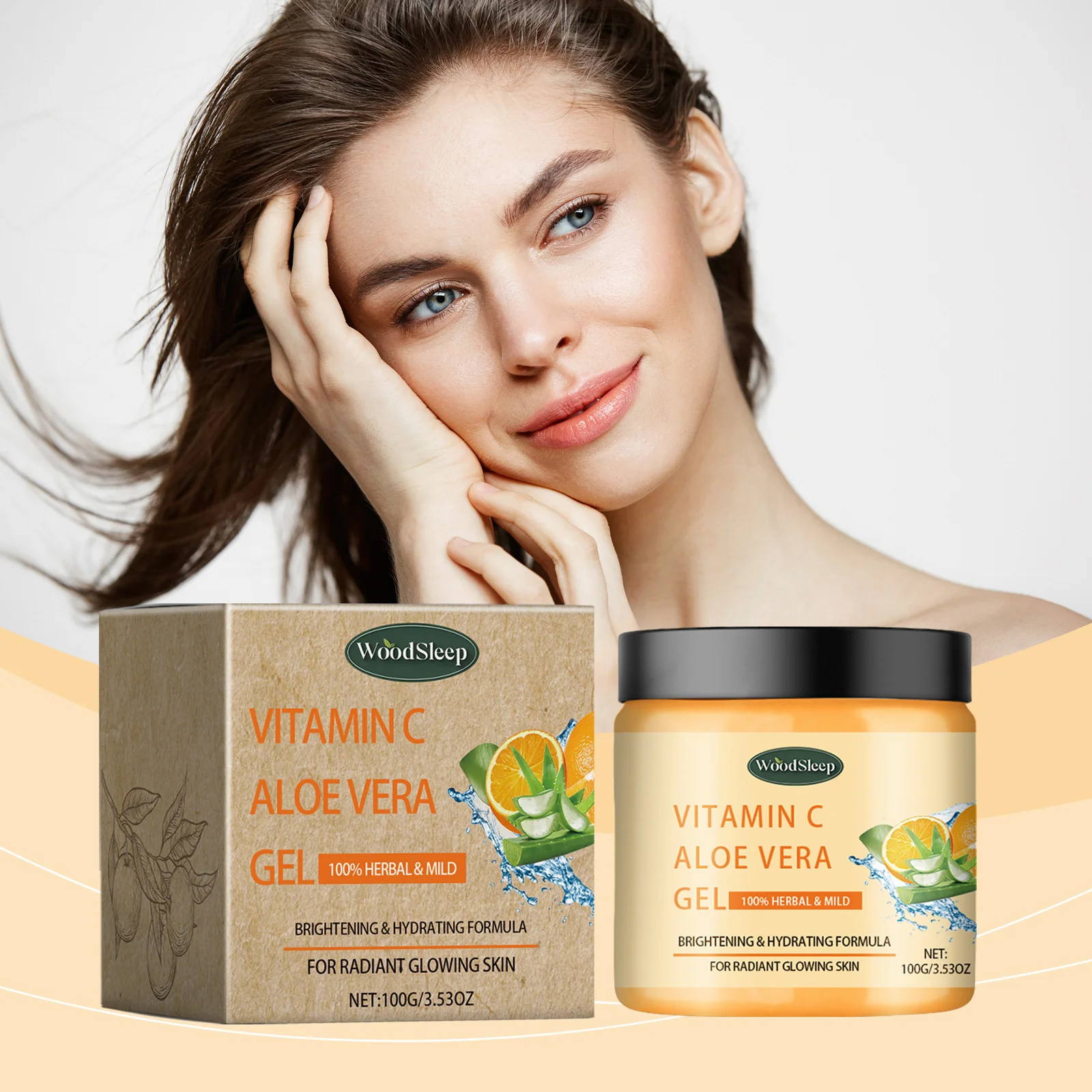 Vitamin C Aloe Vera Gel Deep Hydration Nourishing Whitening Antioxidant Improve Dullness Roughness After-Sun Moisturizing Cream