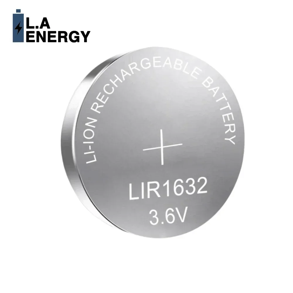 2PCS LIR1632 3.6V 35mAh Rechargeable Lithium Button Battery Replace CR1632  Coin Cell for Watch Calculator Clock Remote 1632