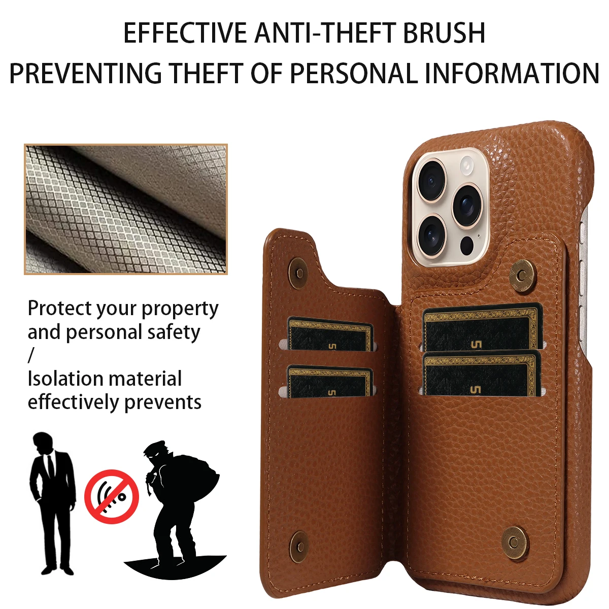 حافظة هاتف من الجلد الصناعي لهاتف آيفون 13 برو ماكس 13 ميني 13 برو 12 برو ماكس 12 ميني 11 برو ماكس مضادة للسقوط ومضادة للسرقة غطاء هاتف بفتحة متعددة للبطاقات