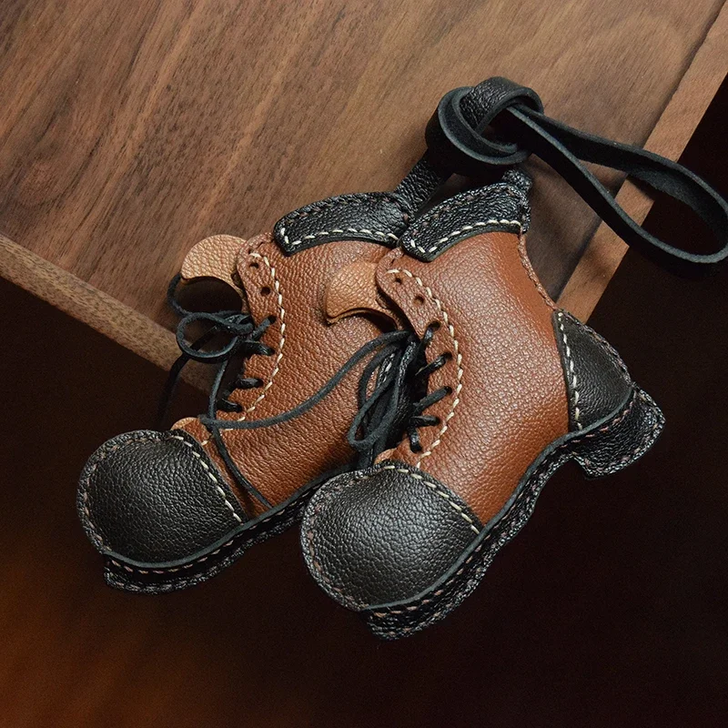 

Handmade Leather Boot KeyChain Vintage Boot Charm