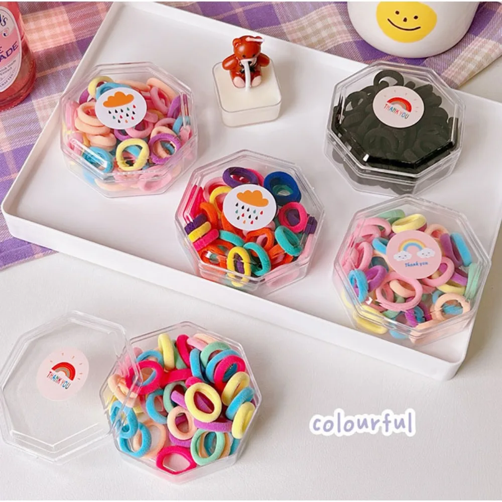 80Pcs Candy Colored Hair Rope Adult Rubber Band  Sweet And Harmless Hair Korean Version Premium