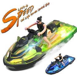 RC Boat High Speed Motorboat Waterproof 2.4G Radio Controlled Boats Racing Ship Electric Speedboat Toys for Adults and Kids