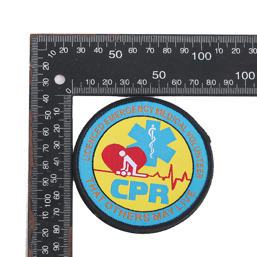 CPR First Aid Volunteer Embroidered Magic Patch Patches for First Aid EMT EMS and Tactical Use on Backpacks Vests Hats Uniforms