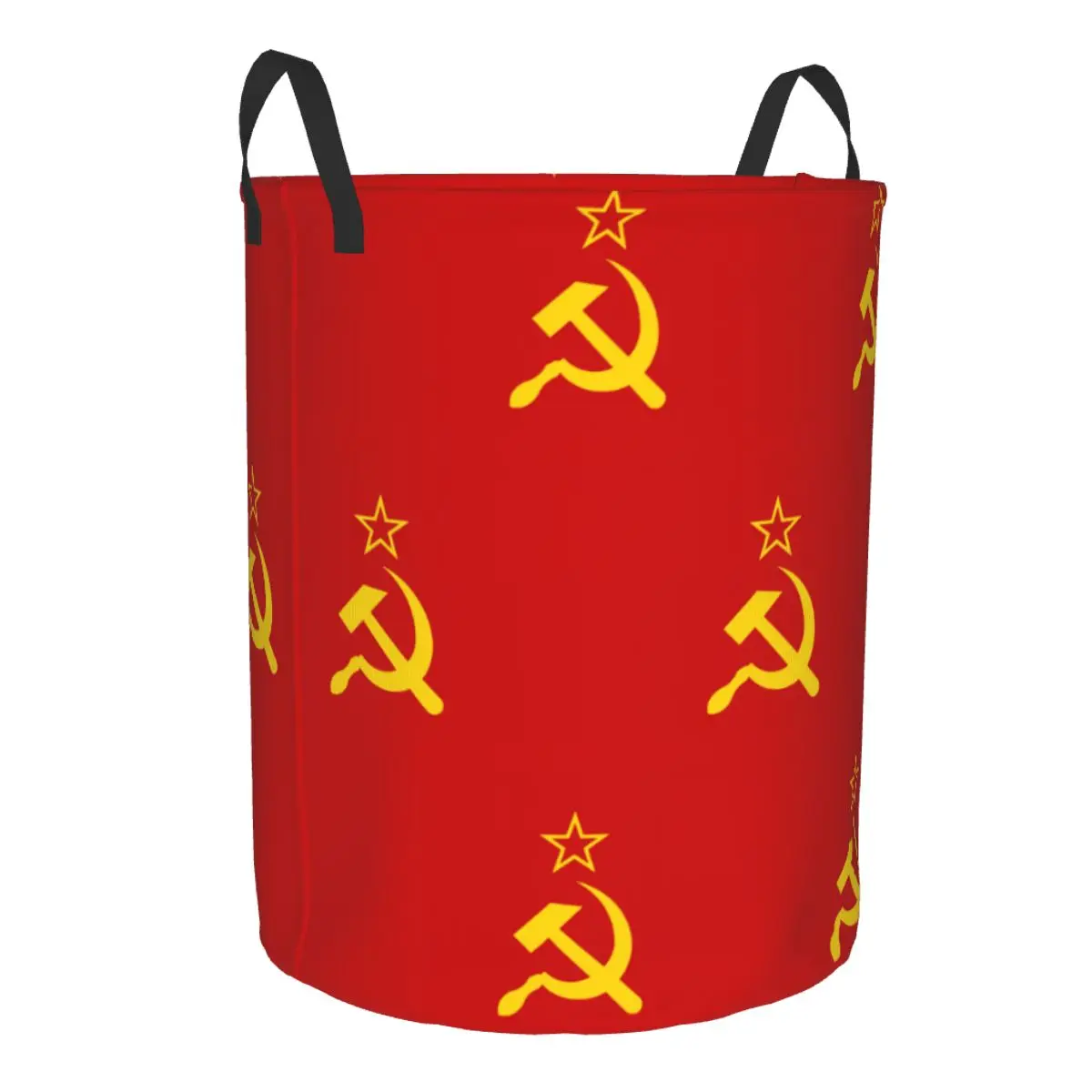 Retro Russian Soviet Flag Laundry Basket Collapsible USSR Hammer and Sickle CCCP Hamper for Nursery Toys Organizer Storage Bins