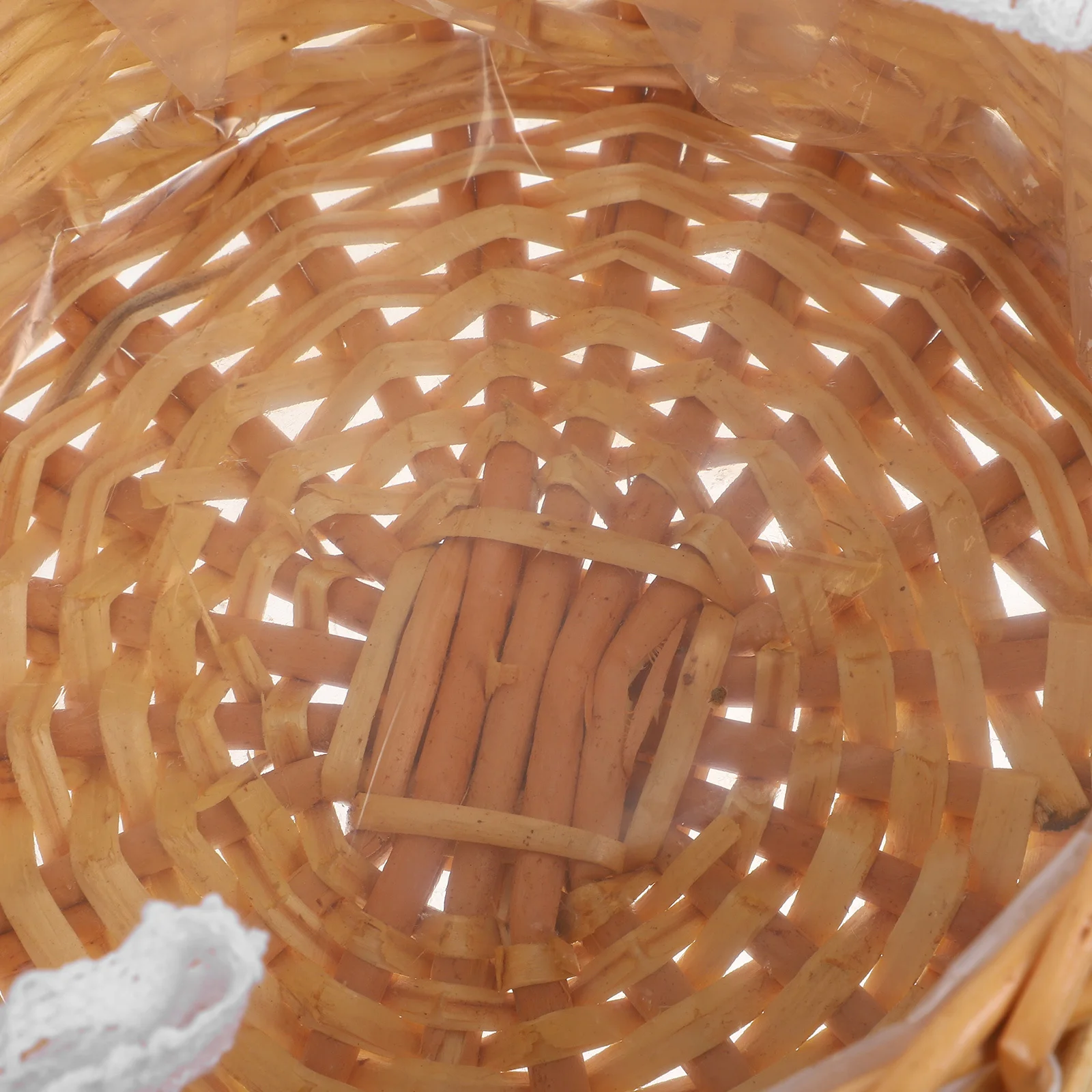 

1pc Portable Woven Basket Lace Handle Large Capacity Storage Bin For Home Office Baby Care Sundries Organizer Flower Basket