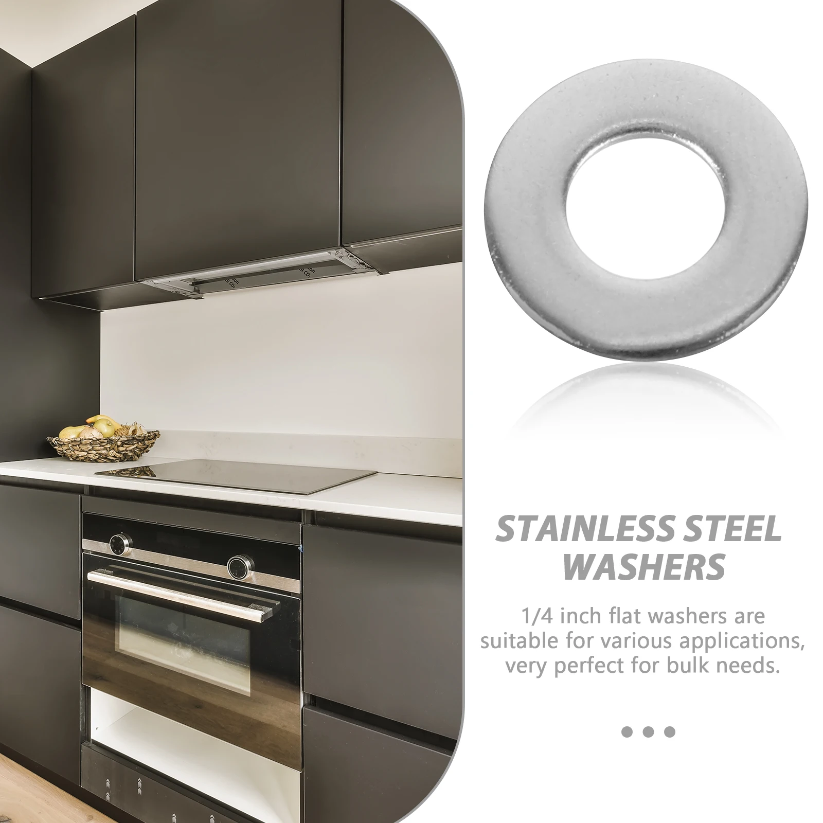 

80Pcs 1/4 Inch Stainless Steel Flat Washers Precision Manufacturing Gaskets For Automotive Maintenance