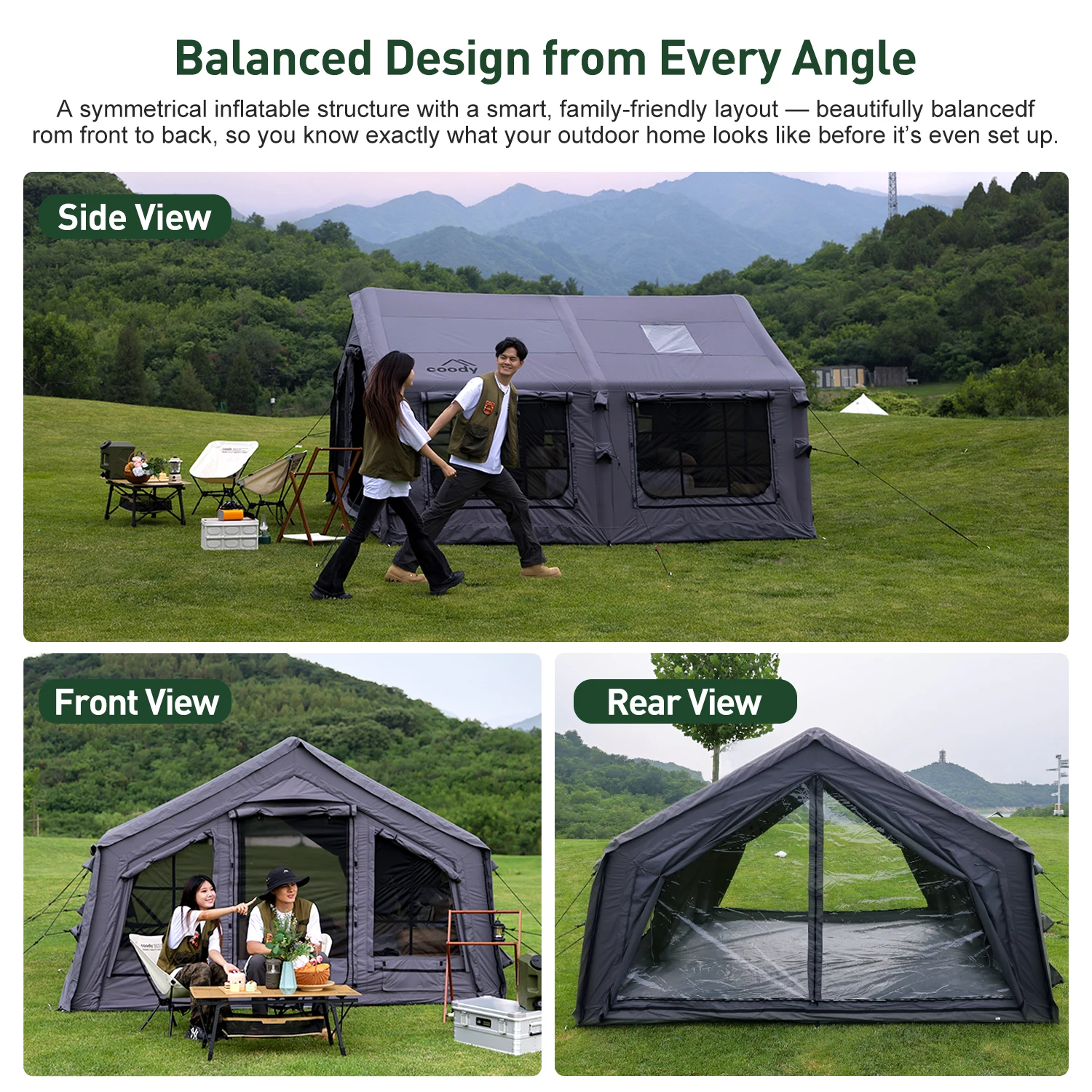 

Надувная палатка Coody 13.6 Air Tent-Gray для кемпинга, всесезонная, водонепроницаемая, для активного отдыха на природе, хит продаж