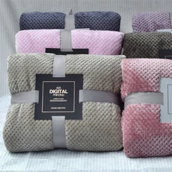 Winter Coral Fleece Flannel Blankets For Beds Solid Soft Warm Bedspread Bedding Sheet Throw Blanket for Sofa Blanket