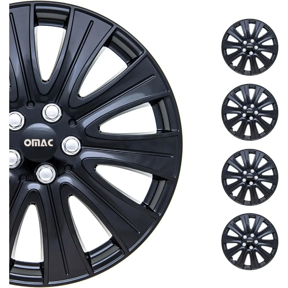 

Black Hub Caps 16 Inch Set of 4, Tapas para Rines 16, Premium Wheel Covers 16 Inch, R16 Rim Cover Set, Snap On Durable Car Repl
