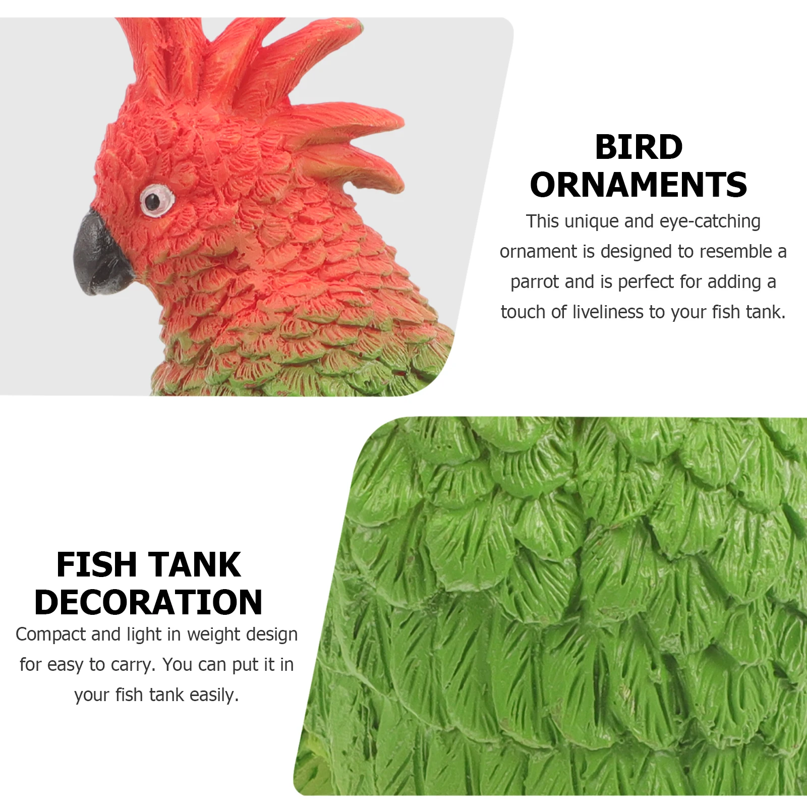 

Parrot Fish Tank Pendant Green Color Miniature Figurines Aquarium Decor Small Parrot Garden Statues Animal naments
