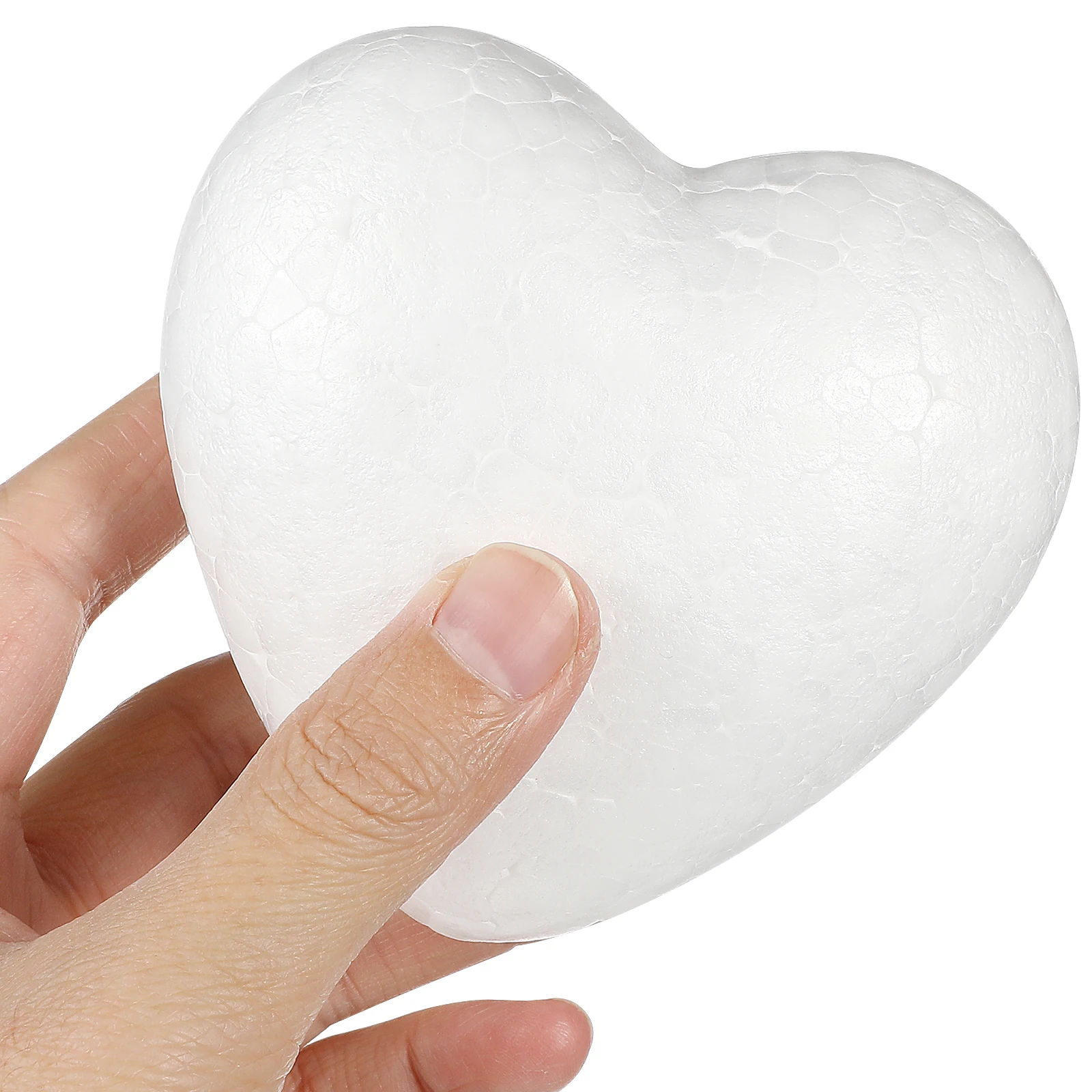 

3 Pcs White Heart Shaped Foam Balls for DIY Crafts Projects Valentine Day Christmas Wedding Party Art Class Kids