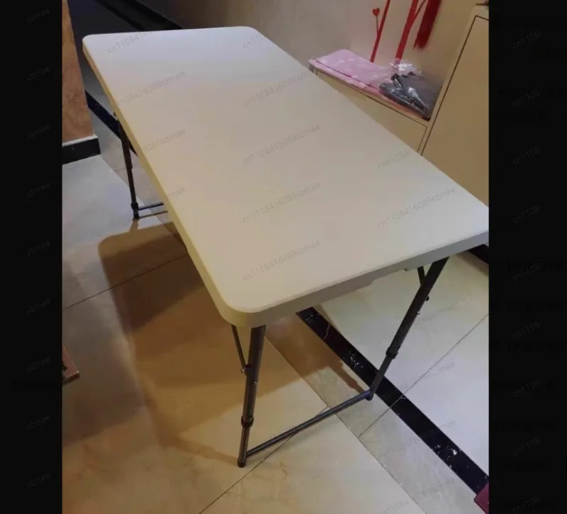 

Outdoor Folding Table and Chair Set, Portable Camping Plastic Dining Table with Adjustable Height for Picnic