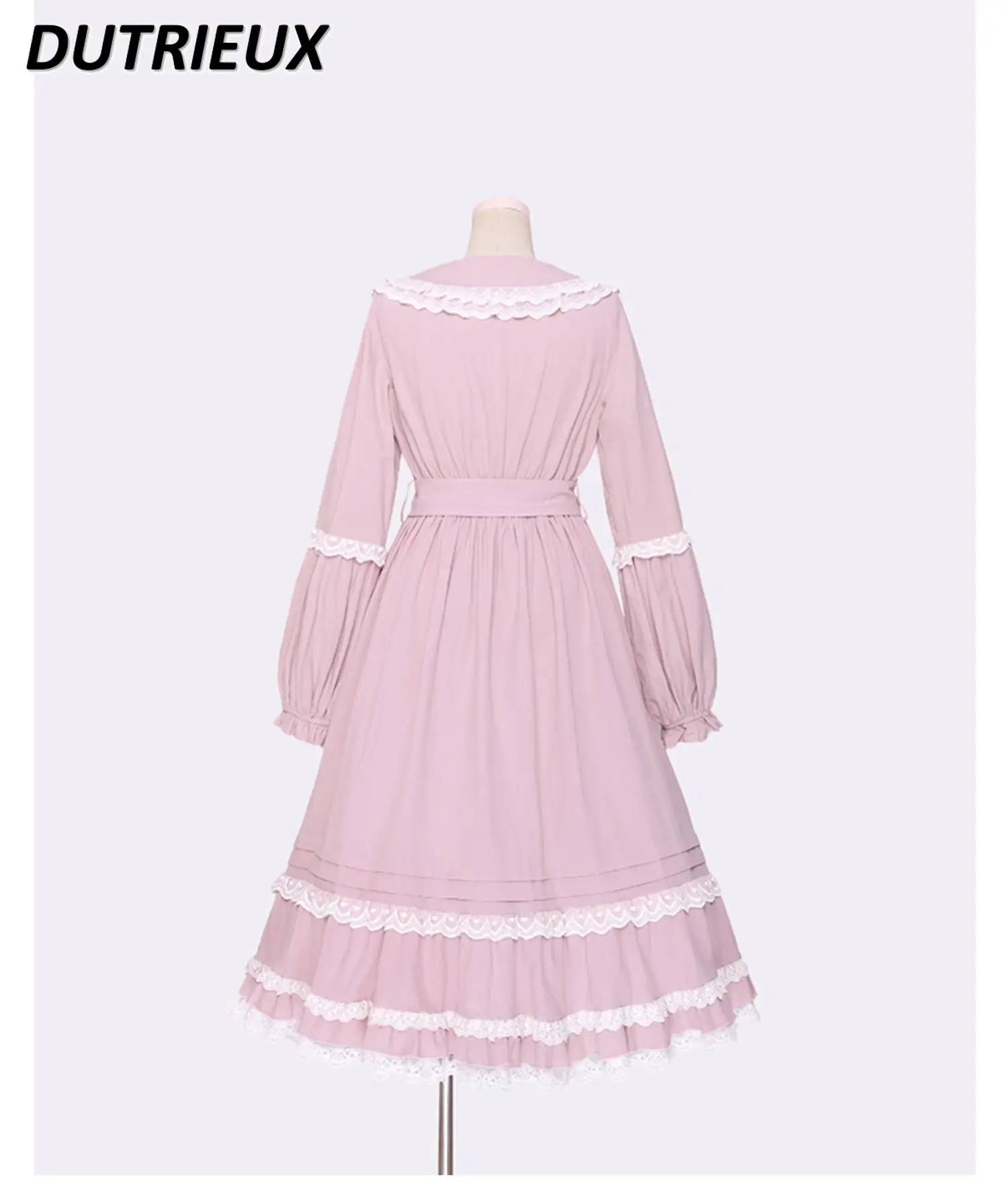 Robe Longue Amincissante à la Taille pour Fille, Rose, à Manches sulf, avec Nministériels d, Nouvelle Collection Printemps et Automne