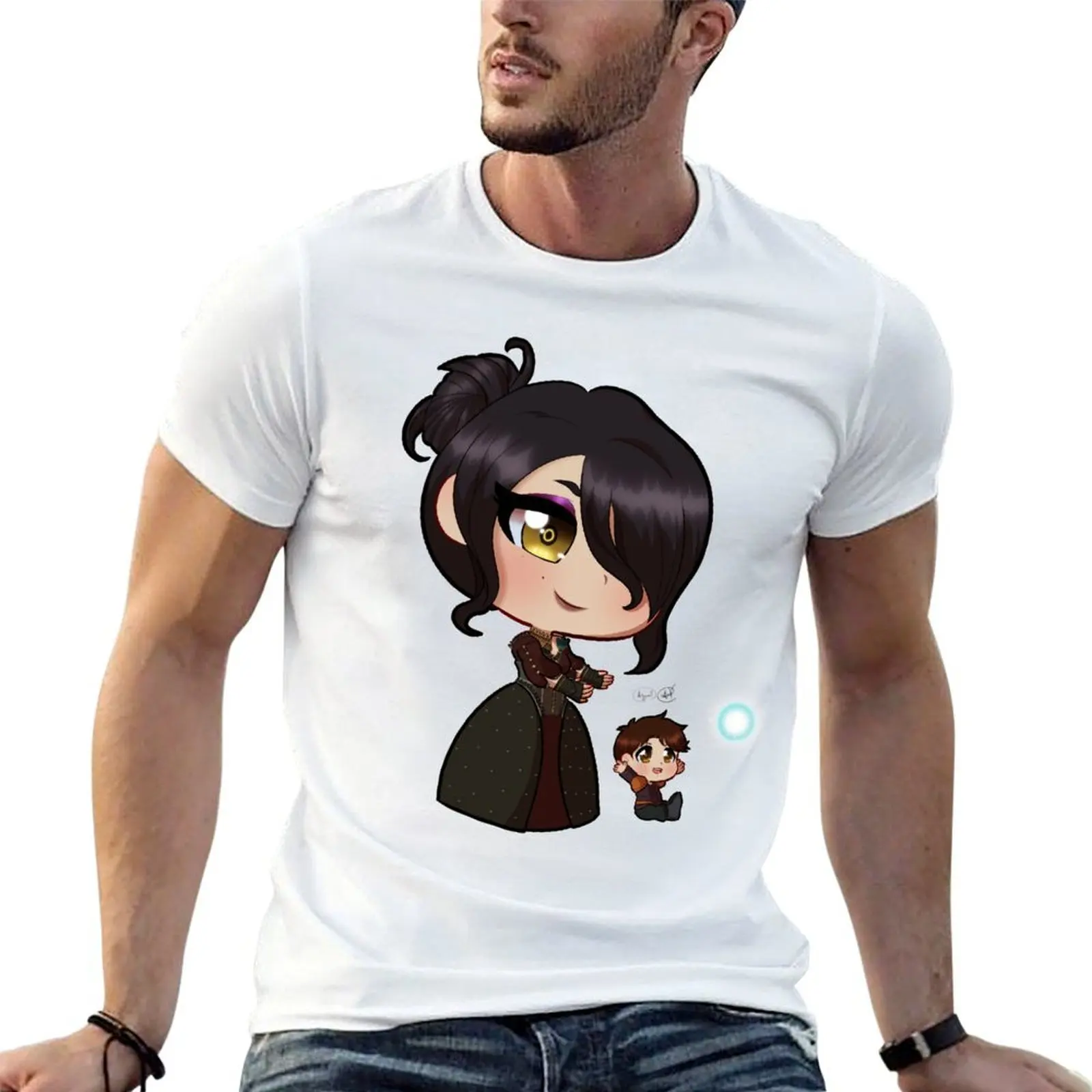 

Chibi Morrigan and Kieran T-Shirt man t shirts graphic t shirts designer T-Shirt