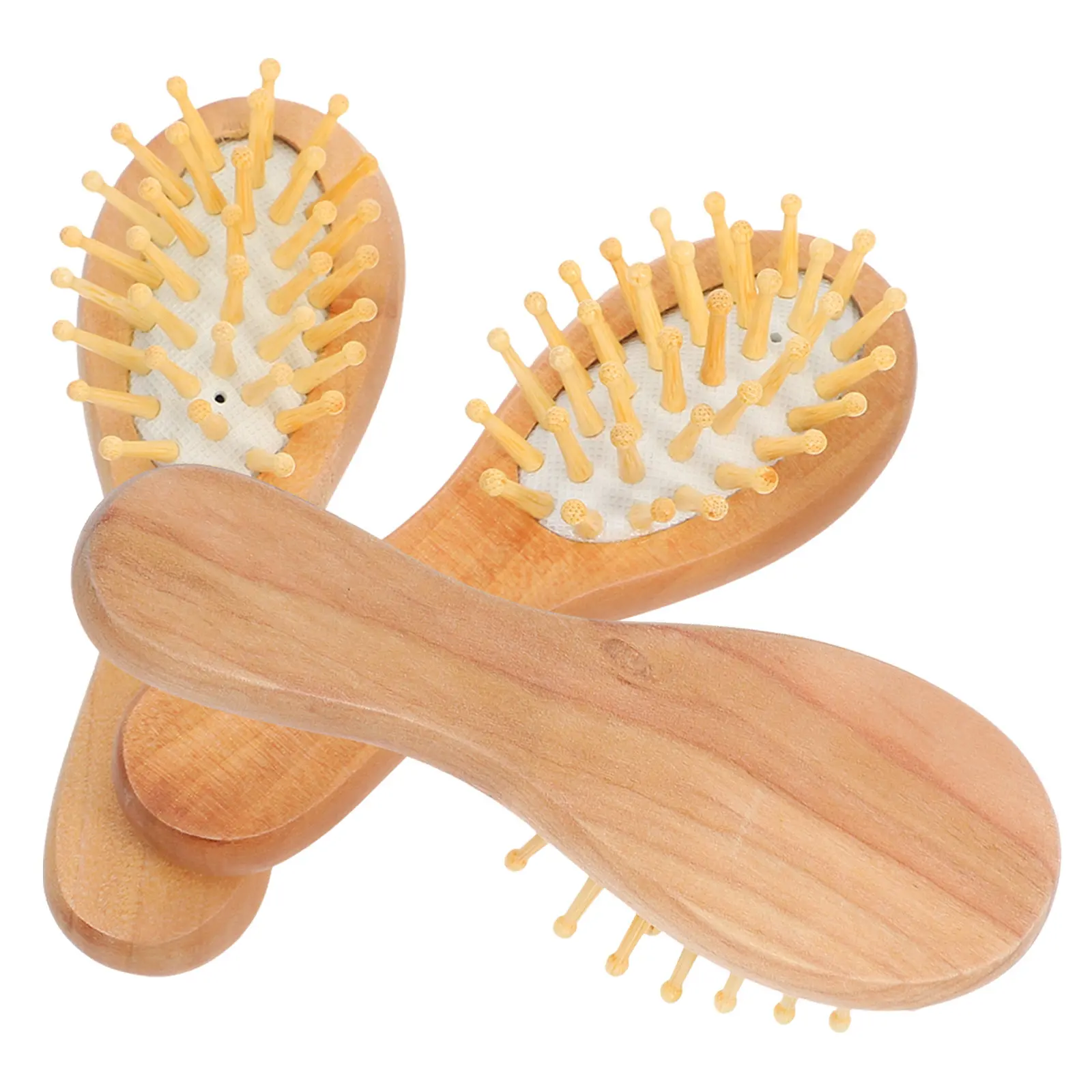 

1 Set Airbag Comb Portable Wooden Massage Combs Rubber Cushioned Pad Hair Detangler Stress Relief Scalp Blood Circulation