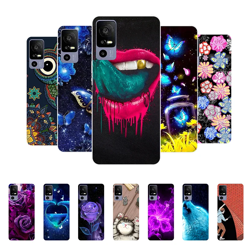 For TCL 40R 5G Case 40 R Bumper TPU Silicone Soft Back Cover for TCL 40R 5G T771H T771A T771K Case TCL40R Funda Cartoon