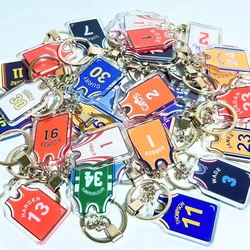Key Chain for Basketball Fans Creative Acrylic Basketball Stars Jerseys Keychains Car Key Rings Bag Pendent Accessories Gifts