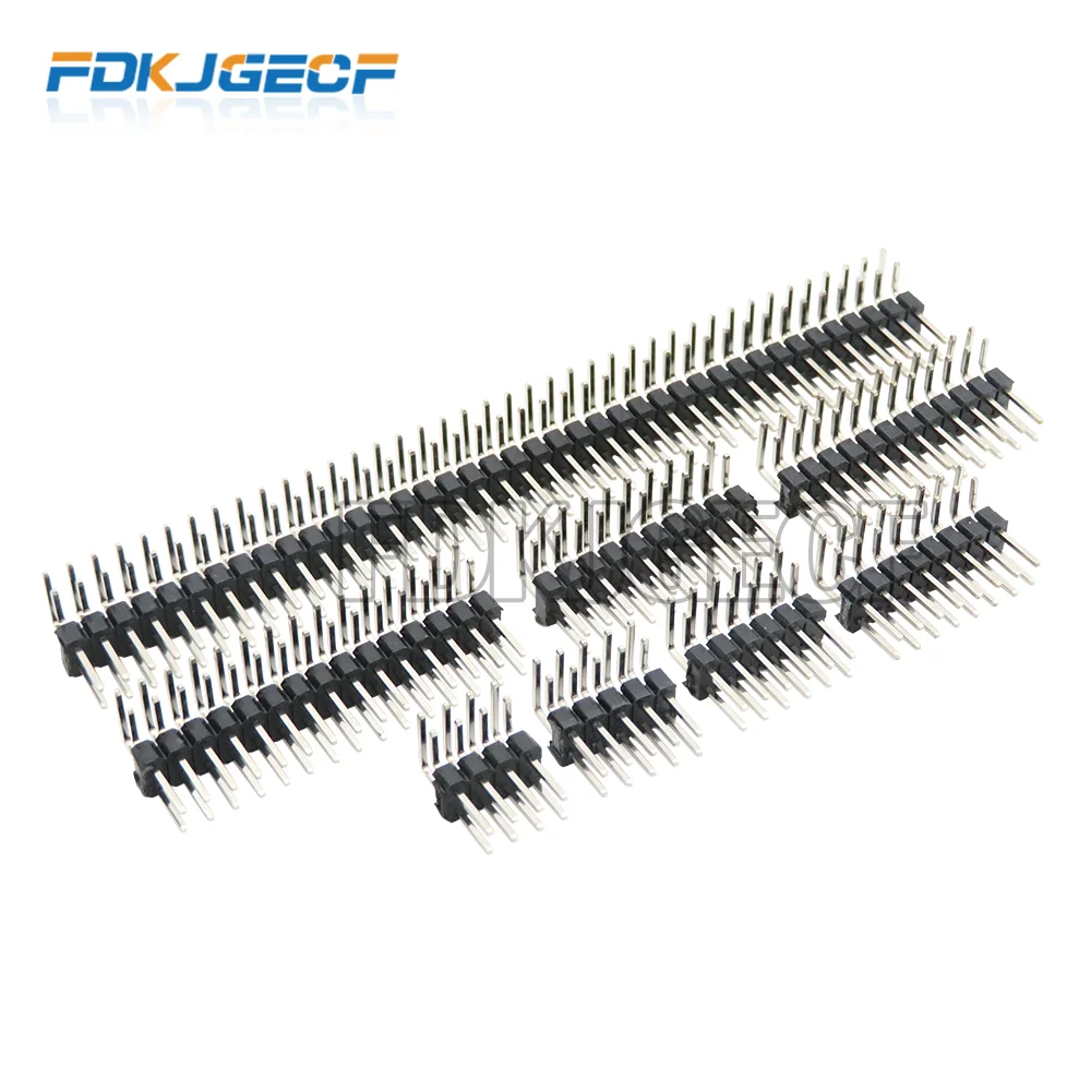 10PCS  2.54mm Double Row Right angle PCB Board Pin Header Connector Pinheader 2 * 3/4/5/6/8/10/12/15/40 Pin