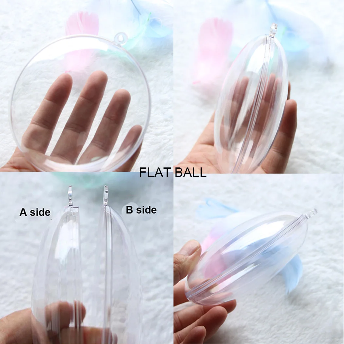1-20Pcs 2-20cm Hollow Transparent Opening/closing Plastic Ball Heart-Shaped Pentagram for Christmas Decoration Gift Box DIY Part