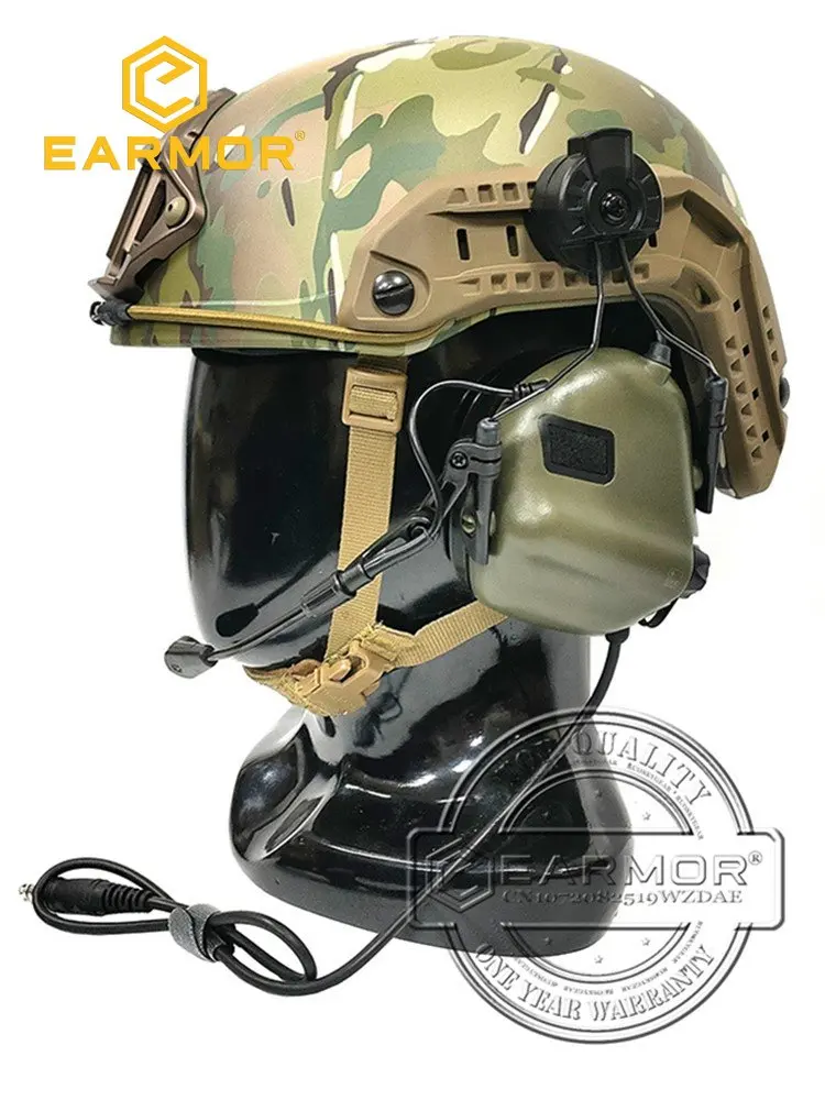 

EARMOR M32H MOD3 Military Tactical Headset RAC Rail Adapter Set Noise Canceling Aviation Communication Softair Headphones 2