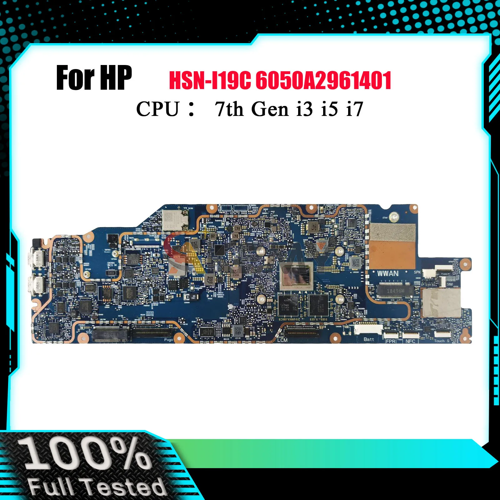 

6050A2961401 For HP Engage Go Laptop Motherboard L29467-301 L29467-001 With M3-7Y30 i5-7Y57 CPU 4GB RAM 100% Fully Tested