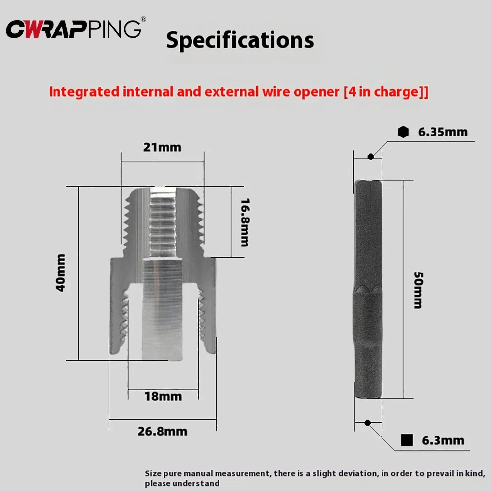 Water Pipe Inner Outer Wire Opener Threads Hole Universal Electric Drill Hexagonal Water Pipe Tapping Electric Drills Accessorie