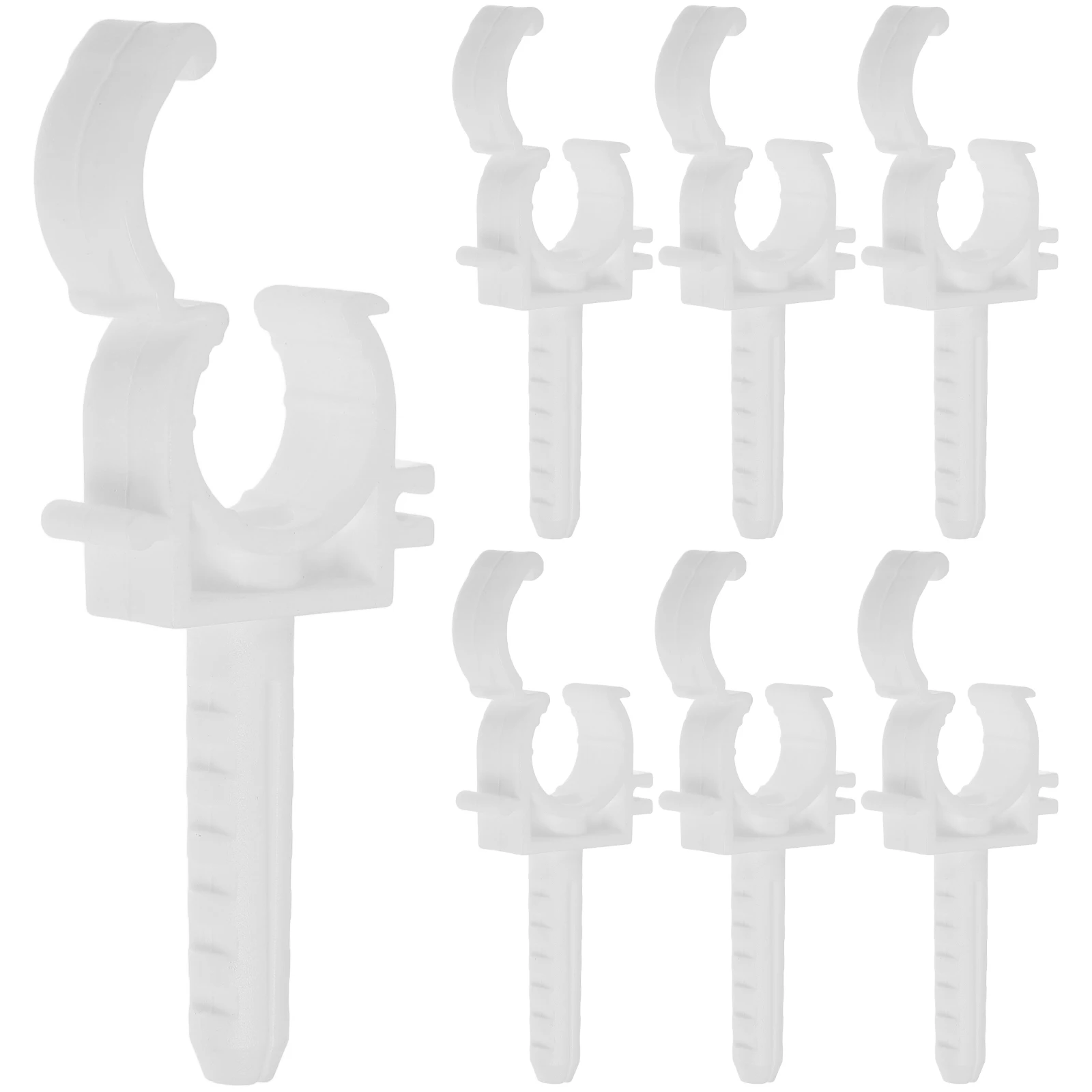 

24 pcs White PVC Pipe Clamps 20mm ID Hose Support Clips Buckles Water Pipes Tubing Mounting Brackets Stable Easy