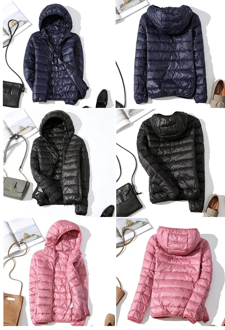 Ultra Light Down Jacket 2024 New Parkas Basic Winter Jackets Female Women Velvet Hooded Coats Autumn Down Jacket Womens Outwear