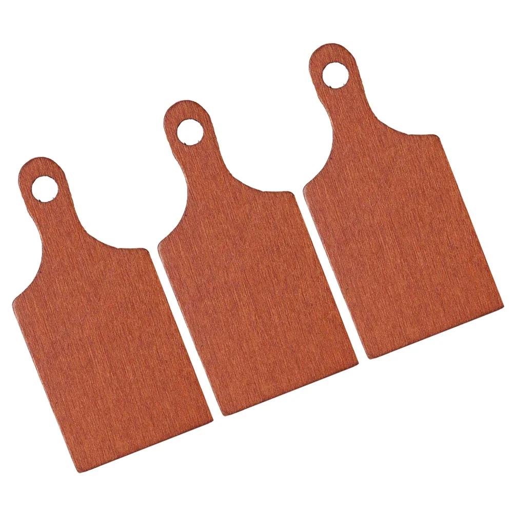 3 Pcs Mini Chopping Board House Craft Small Photo Prop Kids Toys Simulated Wood Cutting Child