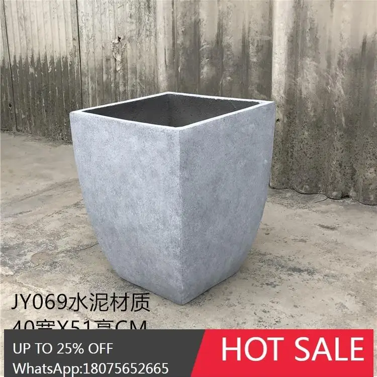 

SGF Nordic Style Curved Square Cement Flower Pot Garden Micro Landscape Decoration