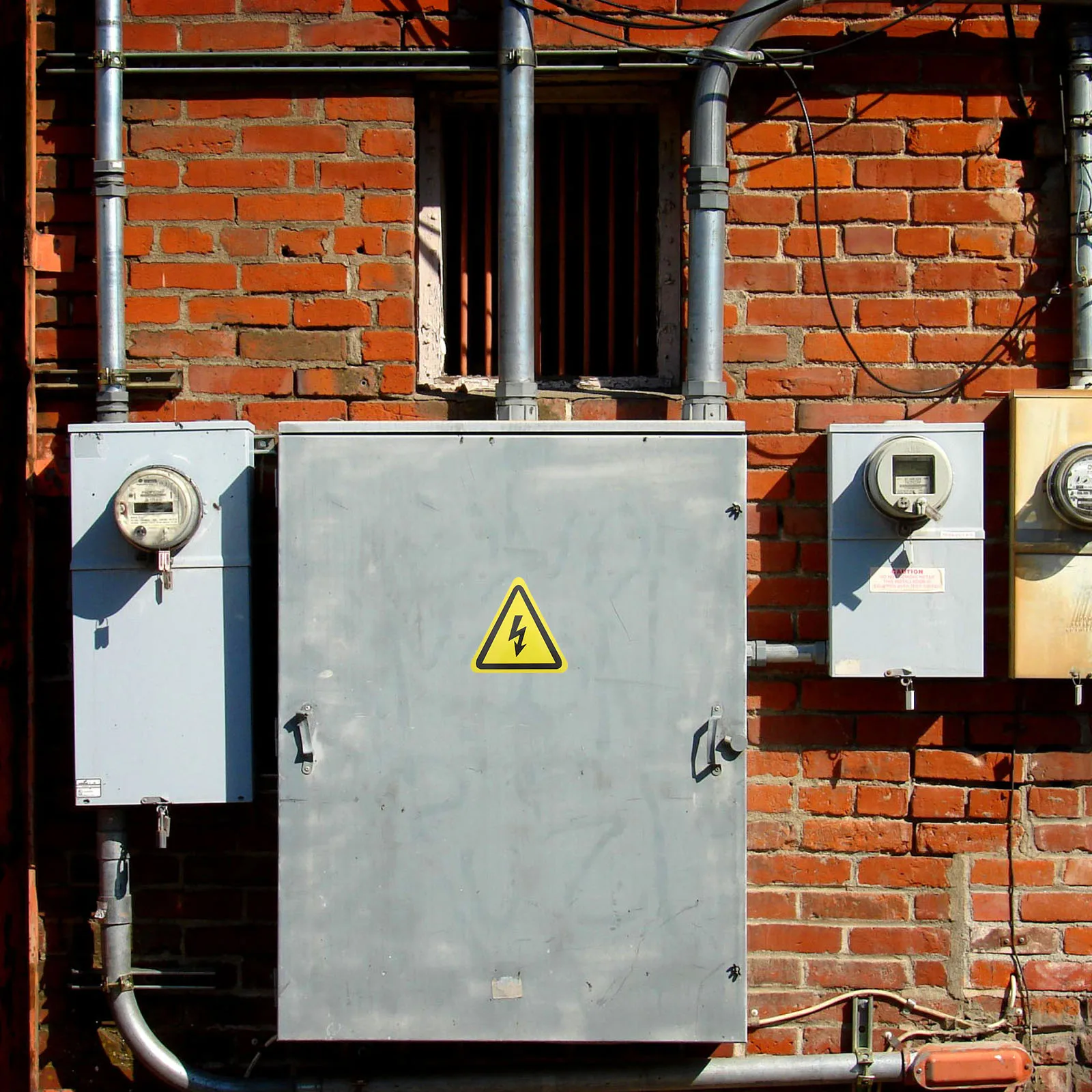 4pcs Electricity Labels High Voltage Warning Stickers PVC Signs Electrical Panels Factories Construction Sites Adhesive