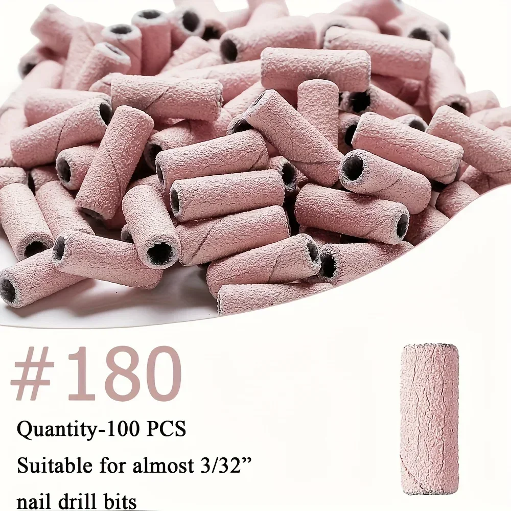 Professional 100Pcs Nail Drill Sanding Bands, Unscented Nail Drill Bits for Manicure and Pedicure Tools