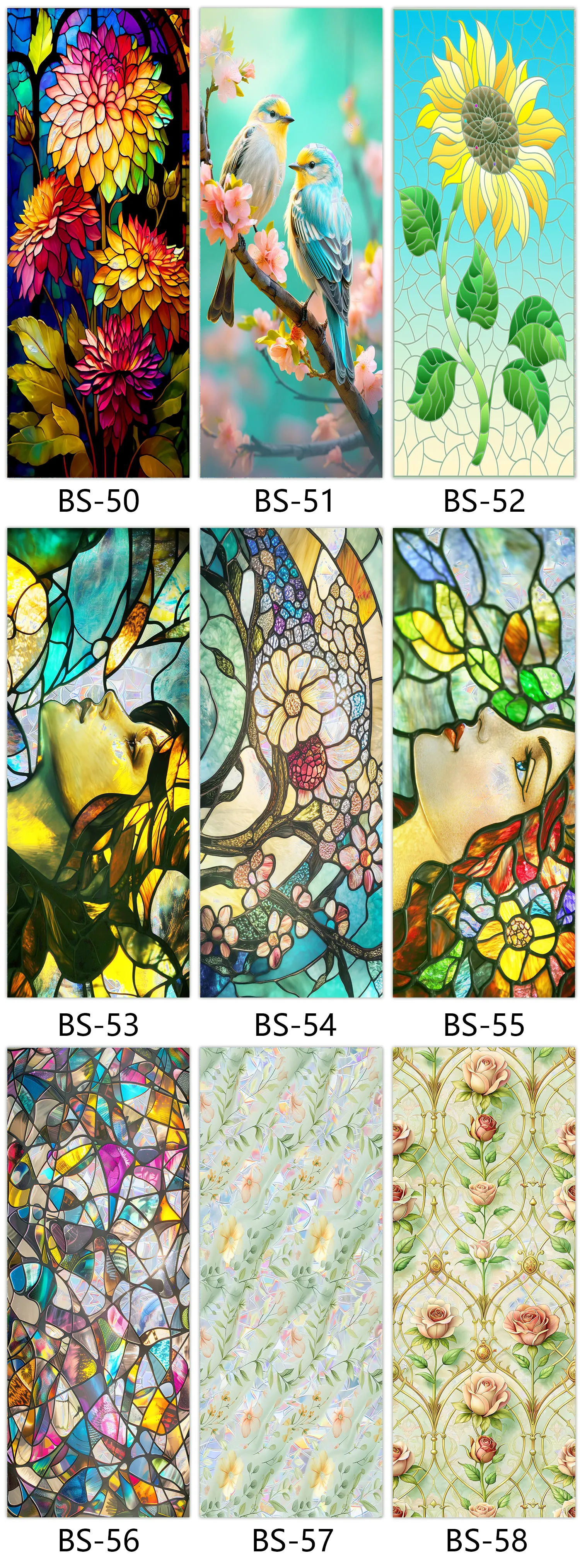 Regenbogen-Blumen-Sonnenfänger, Sichtschutzfolie, UV-Schutz, Glas, statisch haftendes Dekor für Badezimmertür, Küche – Detail 8