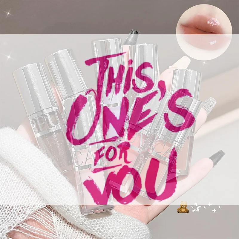 1Pc Cappuvini Pesca Gelatina Acqua Luce di Vetro Lip Gloss Durata Antiaderente Impermeabile Rimpolpante Idratante Trucco Labbra Cosmetico