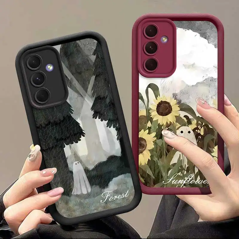 A55 Forest Ghost Sky Eye Ladder Phone Case For Samsung Galaxy A25 A24 A23 A22 A20 A15 A14 A13 A12 A10 A05 A04 A03 A02