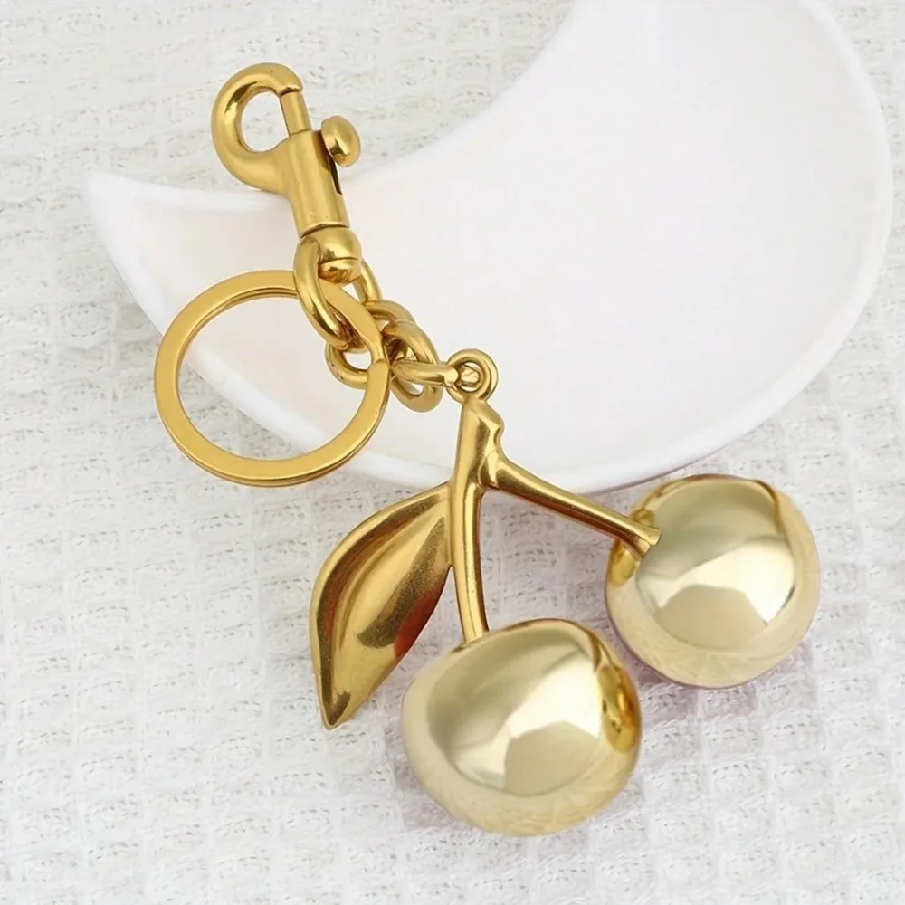 Mode Köstliche Rote Kirsche Schlüsselbund Sommer Früchte Kirschen Anhänger Schlüsselring Für Frauen Männer Schmuck Tasche Schlüssel Zubehör Geschenk