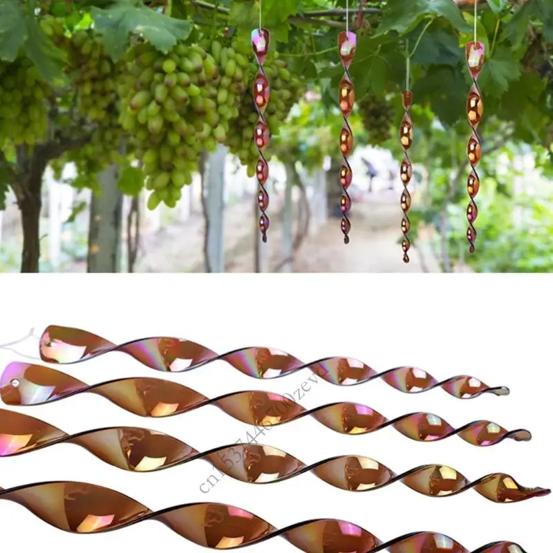 

10PCS Reflective Wind Spirals Bird Deterrents Tool For Garden Balcony Decoration P9YB