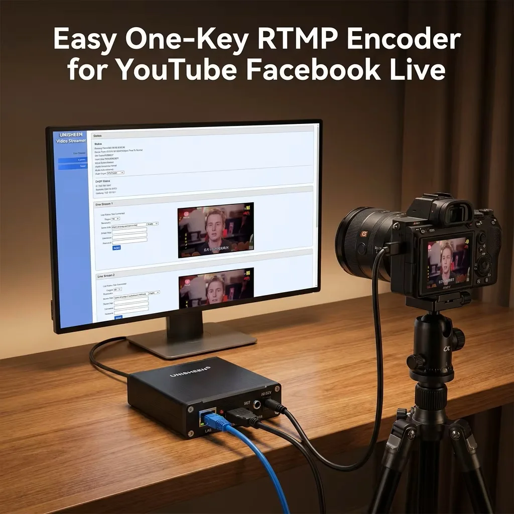 UNISHEEN Chruch Campus Easy to Streaming Live Broadcast Youtube Facebook Streamer RTMPS H265 HDMI Video Encoder IP