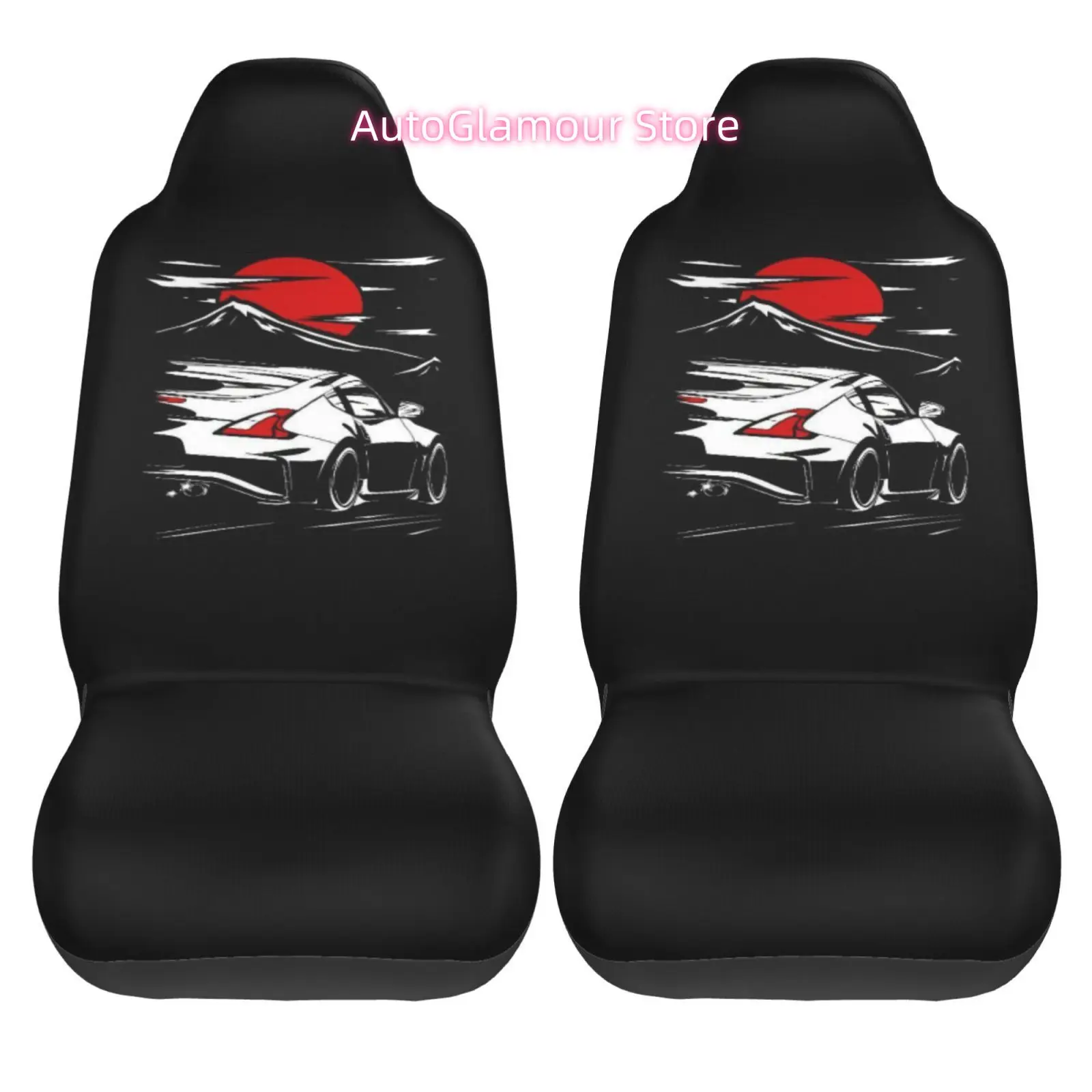 Japanese-Style Car Printed Front Seat Covers, Universal Front Seat Protectors for Cars, Safeguarding Your Car Seats, Suitable fo