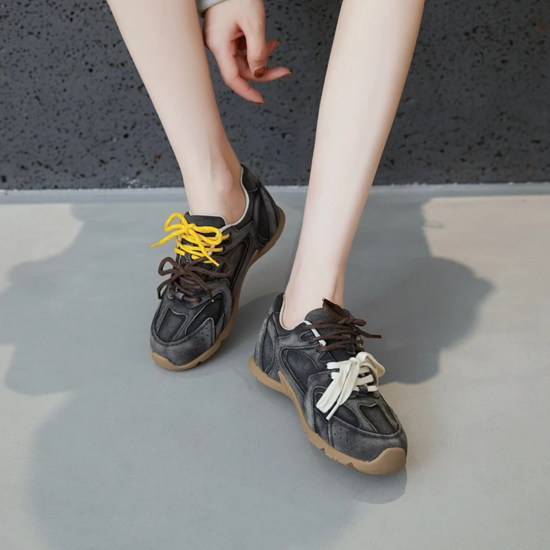 AIYUQI Damen-Sneaker 2026 – Neue rutschfeste deutsche Trainingsschuhe für Damen, flache, große Größen, aus echtem Leder, Laufschuhe für Frauen – Detail 25
