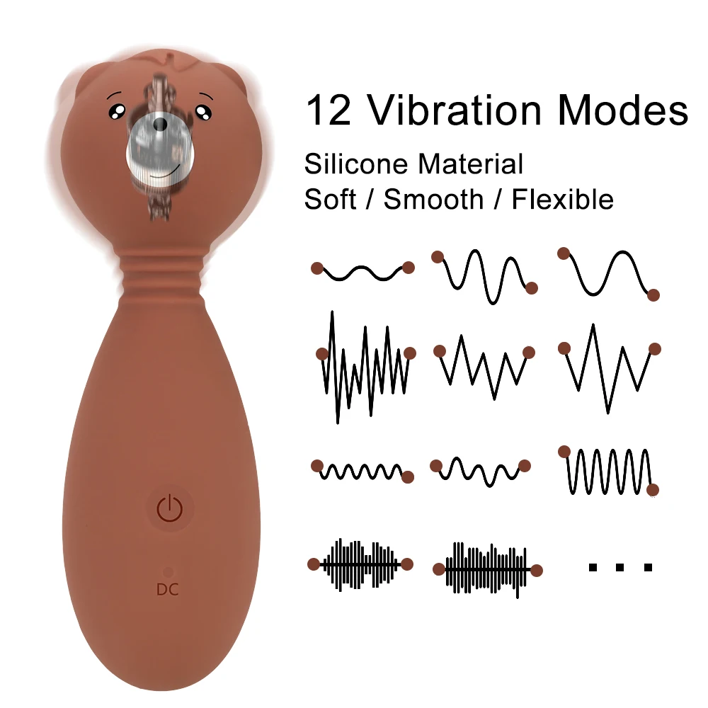 Stimolatore del clitoride G Spot vibratore orso carino 12 velocità Dildo vibrante rotazione a 360 gradi giocattoli sessuali per donne