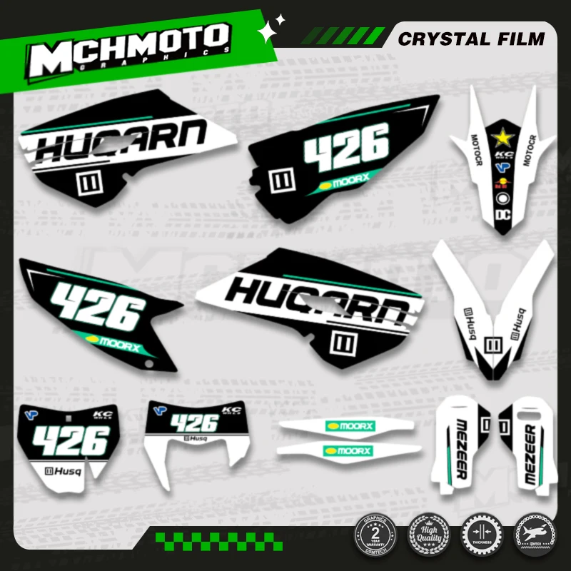 MCHMFG Custom Graphic Decal Stickers Kits For Husqvarna TE FE 2014 2015 2016 TC FC TX 2014 2015 Number Name Background Custom