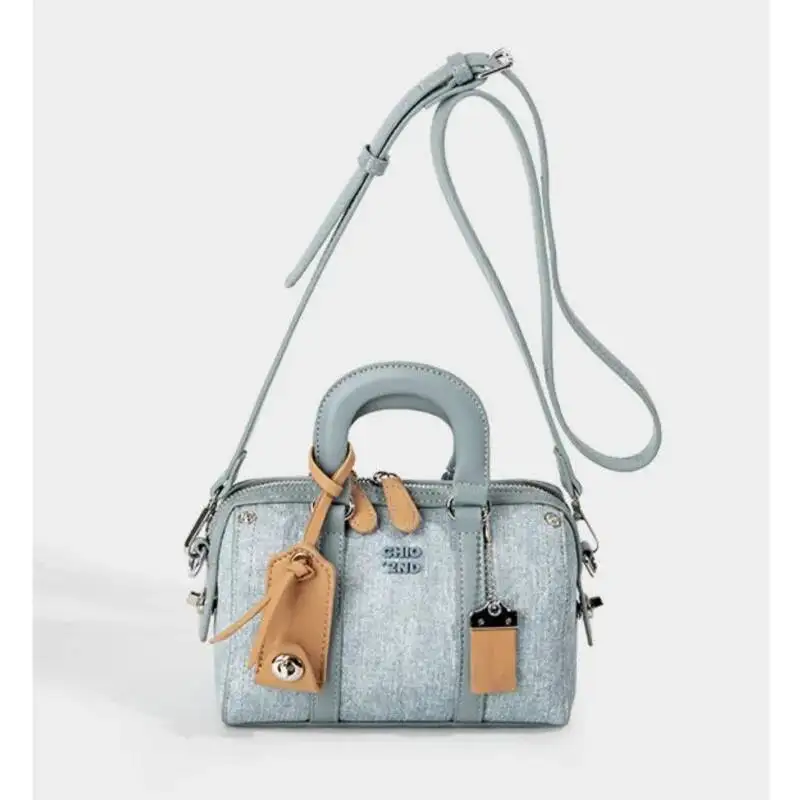 Bloom Retro Blue Designer Women Vintage Cute Casual Y2k Hand Purse Female Haruku Aesthetic Messenger Bag Chic