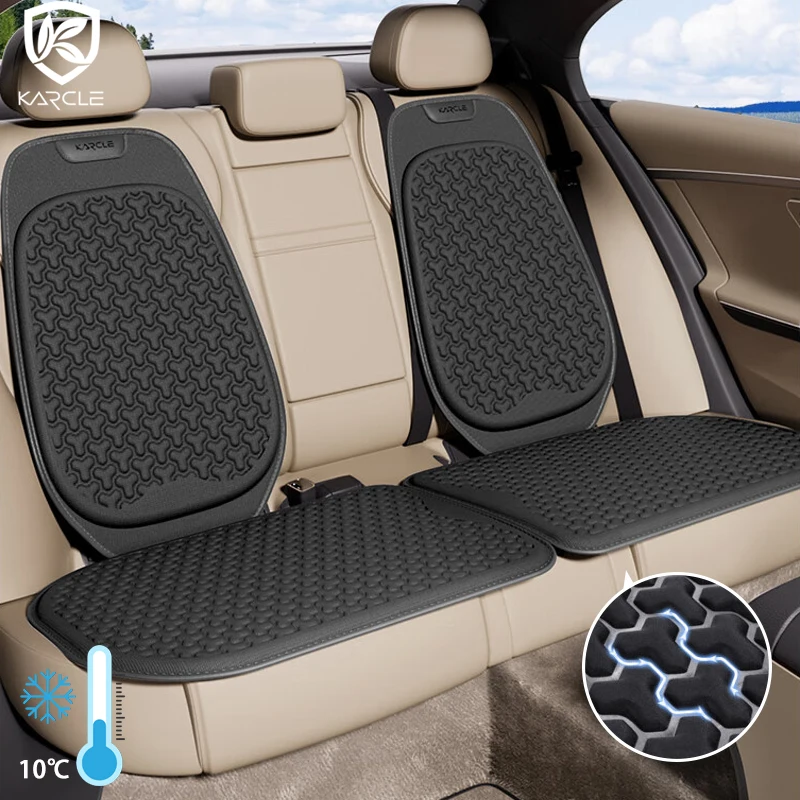 Summer 3D Breathable Gel Car Seat Covers Y Convex Design Seat Cushion for Universal Car Cool Full Set Front Rear Seat Pad Covers