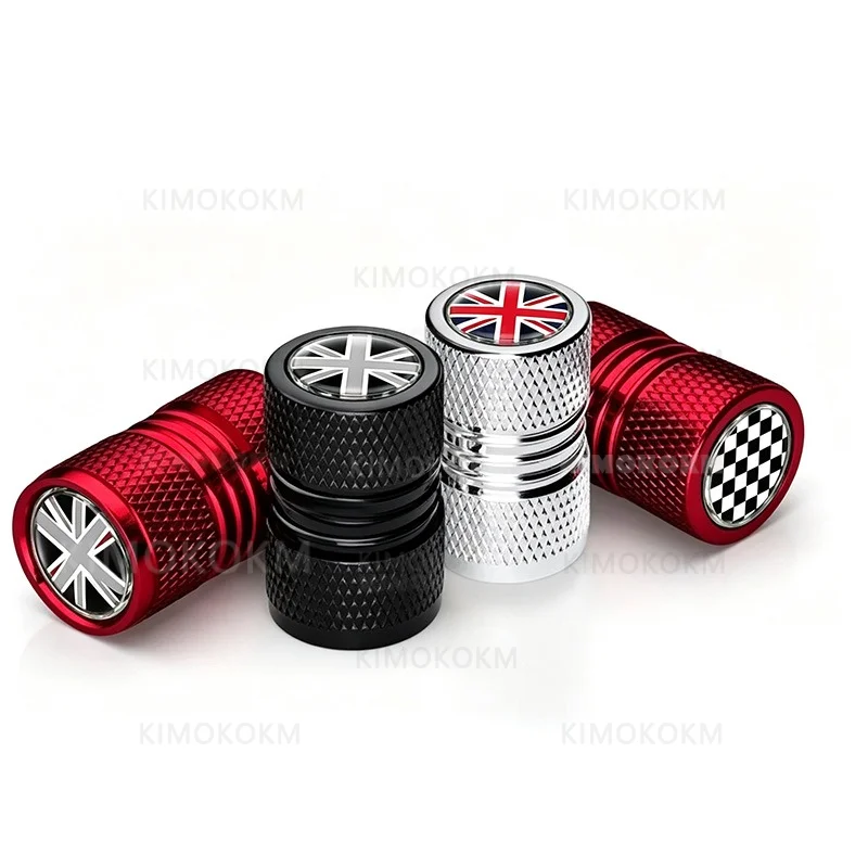 4pcs/set For UK Flag Tire Valve Caps With Rubber Ring Dust Proof Cover For Generic MINI COOPER S JCW F56 F60 R55 R56 Accessories