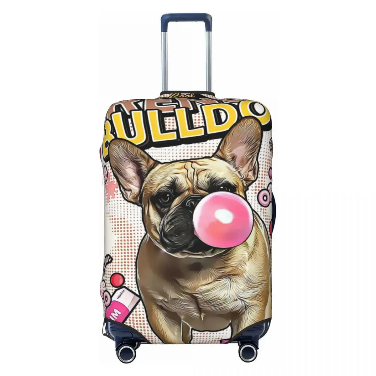 Cool French Bulldog Print Luggage Protective Dust Covers Elastic Waterproof 18-32inch Suitcase Cover Travel Accessories