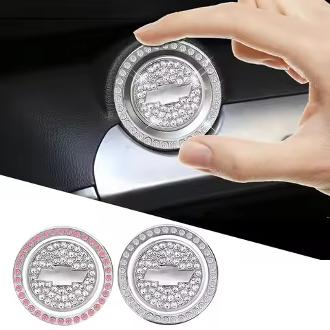 One-Click Start Decoration Cover Diamond Stickers Accessories for Chevrolet Spark Sonic Camaro Volt Bolt Trax Malibu Cruze 2 3 4