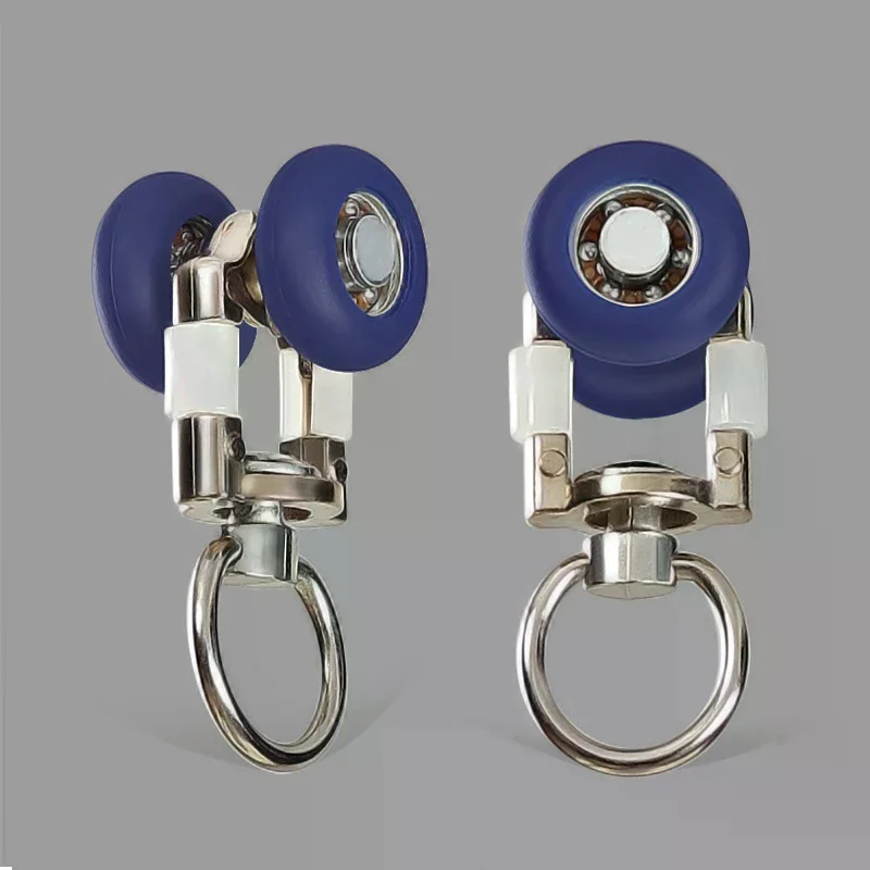 4 قطع من بكرات مسار الستائر ملحقات كتم الصوت ذات العجلات المزدوجة لستائر الدش والنوافذ المنزلقة #6