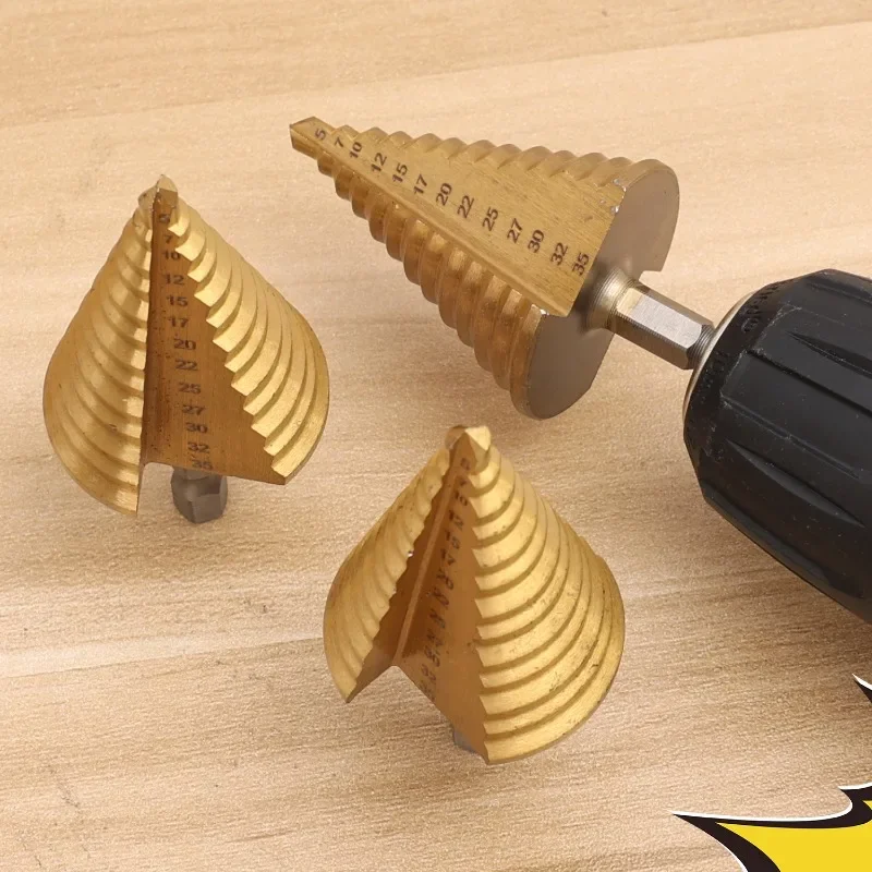 5-35mm Schritt Bohrer Bits High-Speed Stahl Bit Set Metall Stanzen Loch Opener Bohren Werkzeug Hardware elektrische Bohren Zubehör